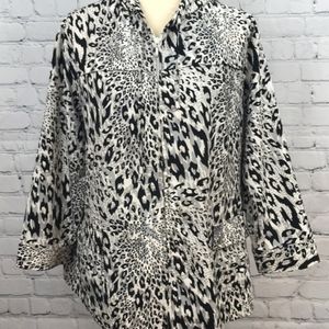 CHICO’S Zenergy Animal Print Hooded Jacket sz 3/XL
